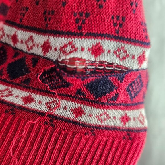 Merona Sweater Woman XXL Button Up Red Black Christmas Winter Cardigan - Picture 4 of 11